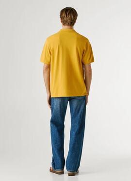 POLO OSCAR REGULAR FIT PIQUÉ TEÑIDO EN PRENDA 089 SIENA YELL