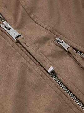 NEW MONICA SUEDE BIKER WALNUT SHELL CAMEL