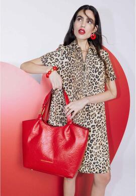 VESTIDO CAMISERO CORTO ESTAMPADO ANIMAL MARRÓN NEGRO