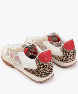 DEPORTIVA CON TEJIDO DE REJILLA Y ANIMAL PRINT CRU