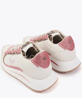 DEPORTIVA CON PLATAFORMA BICOLOR Y DETALLES EN PIEL CRUDO MU