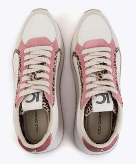 DEPORTIVA CON PLATAFORMA BICOLOR Y DETALLES EN PIEL CRUDO MU