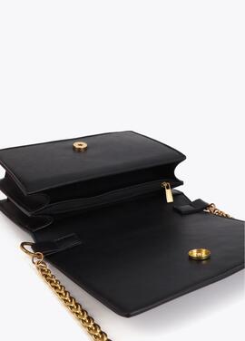 BANDOLERA CON SOLAPA LC ANIMAL Y TACHAS COLOR NEGR