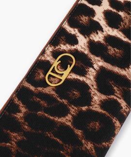 CARTERA ANIMAL PRINT MARRÓN Y NEGRO
