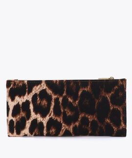 CARTERA ANIMAL PRINT MARRÓN Y NEGRO