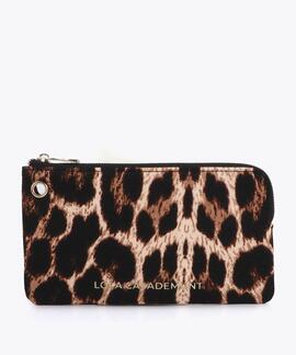 MONEDERO DOBLE CON COLGANTE LC TEJIDO CRUDO MARRÓN