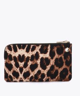 MONEDERO DOBLE CON COLGANTE LC TEJIDO CRUDO MARRÓN