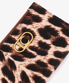 MONEDERO ANIMAL PRINT MARRÓN Y NEGRO
