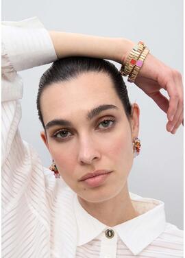 SET DE PULSERAS ELÁSTICAS METÁLICAS CON DETALLES DE COLOR