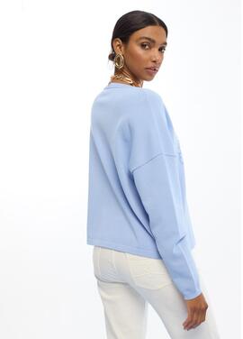 JERSEY ROSCO CON STRASS AZUL MEDIO