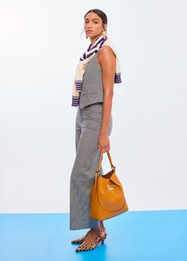 CULOTTE DE RAYAS CORTE RECTO CRUDO Y NEGRO