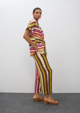 CULOTTE SATINADO PRINT MULTIRAYAS CRUDO MULTICOLOR