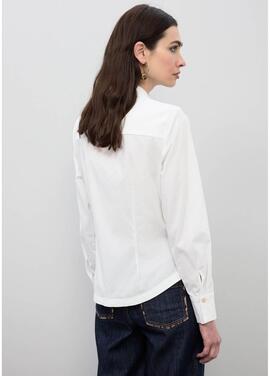 CAMISA BLANCA POPELÍN CON TACHAS