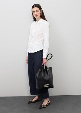 CAMISA BLANCA POPELÍN CON TACHAS