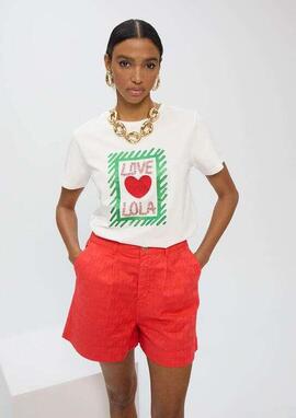 CAMISETA LOVE LOLA JOYAS COLOR BLANCO