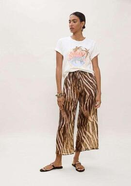 CAMISETA ANIMAL PRINT PALMERAS COLOR BLANCO