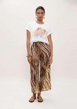 CAMISETA ANIMAL PRINT PALMERAS COLOR BLANCO