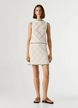 CHALECO CALADO KAIRA TOP 807 ANTIQUE WHITE