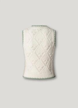 CHALECO CALADO KAIRA TOP 807 ANTIQUE WHITE