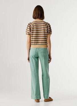 JERSEY DE PUNTO A RAYAS KAMIA LUREX 864 BRONZE BEIGE