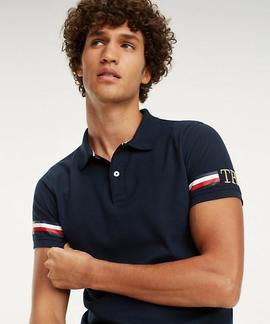 ICON SLEEVE STRIPE POLO SLIM FIT SKY CAPTAIN