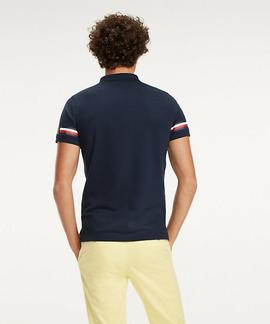 ICON SLEEVE STRIPE POLO SLIM FIT SKY CAPTAIN