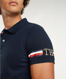 ICON SLEEVE STRIPE POLO SLIM FIT SKY CAPTAIN