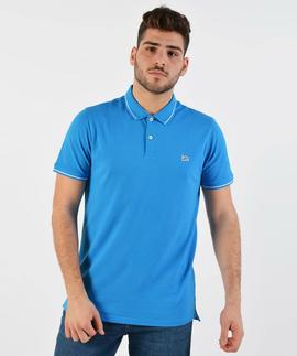 PIQUE POLO REGULAR FIT DIPPED BLUE