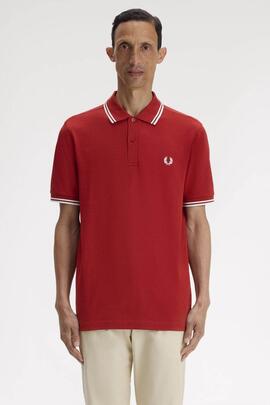 POLO TWIN TIPPED M3600 07B REDDISH BROWN / SNOW WH