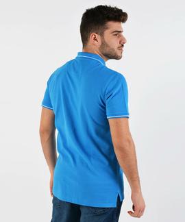 PIQUE POLO REGULAR FIT DIPPED BLUE
