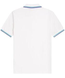 POLO TWIN TIPPED M3600 94A SNOW WHITE / DEEP MINT GREEN / EC