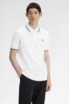 POLO TWIN TIPPED M3600 94A SNOW WHITE / DEEP MINT GREEN / EC