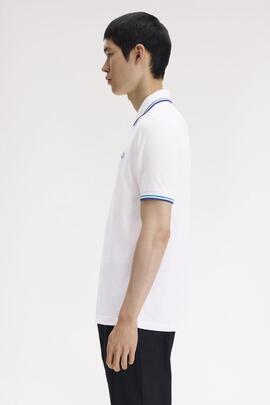 POLO TWIN TIPPED M3600 94A SNOW WHITE / DEEP MINT GREEN / EC