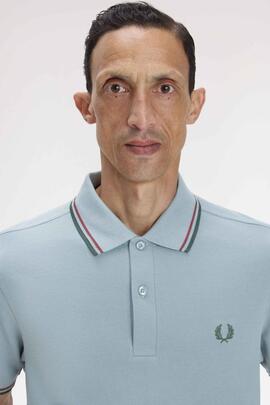 POLO TWIN TIPPED M3600 98A STOCKPORT BLUE / OXBLOOD / GRASSR