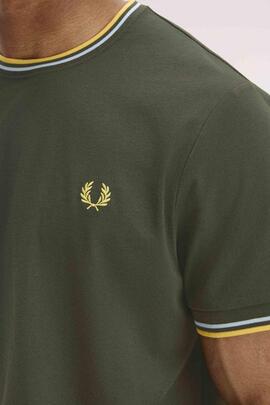 CAMISETA TWIN TIPPED M1588 05B HUNTING GREEN / LIGHT ICE / L