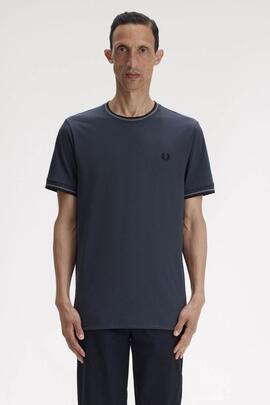 CAMISETA TWIN TIPPED M1588 01B DARK AIRFORCE / STOCKPORT BLU