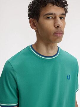 CAMISETA TWIN TIPPED M1588 03B INTENSE MINT GREEN / SNOW WHI