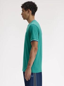 CAMISETA TWIN TIPPED M1588 03B INTENSE MINT GREEN / SNOW WHI