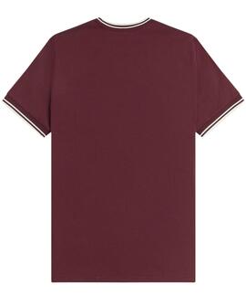 CAMISETA TWIN TIPPED M1588 07B REDDISH BROWN / SNOW WHITE /
