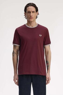CAMISETA TWIN TIPPED M1588 07B REDDISH BROWN / SNOW WHITE /