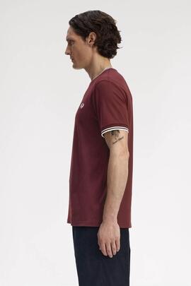 CAMISETA TWIN TIPPED M1588 07B REDDISH BROWN / SNOW WHITE /