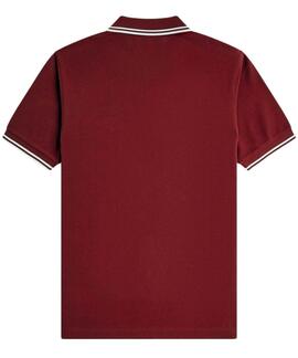 POLO TWIN TIPPED M3600 07B REDDISH BROWN / SNOW WH