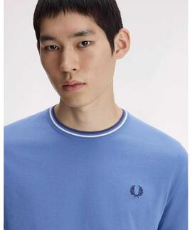 CAMISETA TWIN TIPPED M1588 89A BLUE AS / WHITE NIN