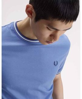 CAMISETA TWIN TIPPED M1588 89A BLUE AS / WHITE NIN