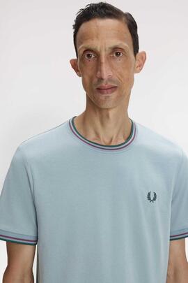 CAMISETA TWIN TIPPED M1588 98A STOCKPORT BLUE / OXBLOOD /