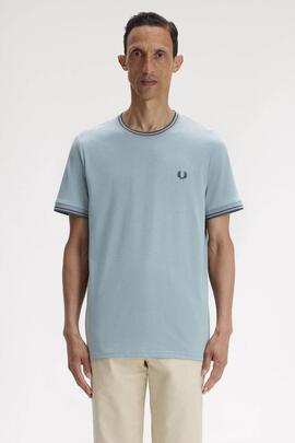 CAMISETA TWIN TIPPED M1588 98A STOCKPORT BLUE / OXBLOOD /