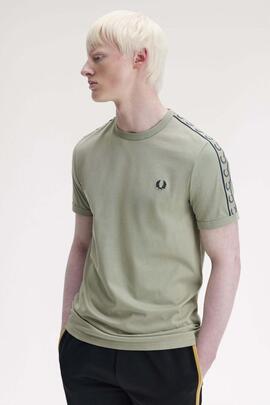 CAMISETA CONTRAST TAPE RINGER SEAGRASS /  NAVY