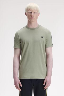 CAMISETA CONTRAST TAPE RINGER SEAGRASS /  NAVY