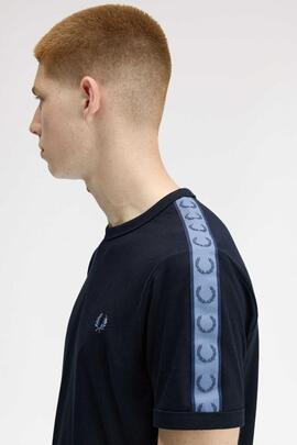 CAMISETA CONTRAST TAPE RINGER NAVY / ICE BLUE