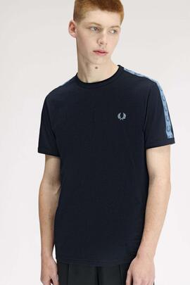 CAMISETA CONTRAST TAPE RINGER NAVY / ICE BLUE